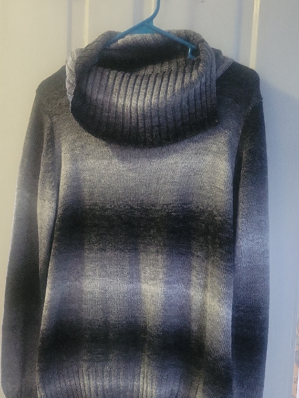 Sag Harbor Ombre Cowl Neck Sweater in Gray and Black